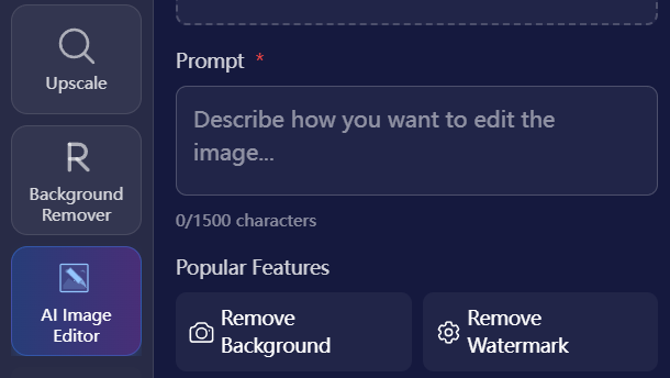 Step 1: Upload Your Image to AI Image Editor