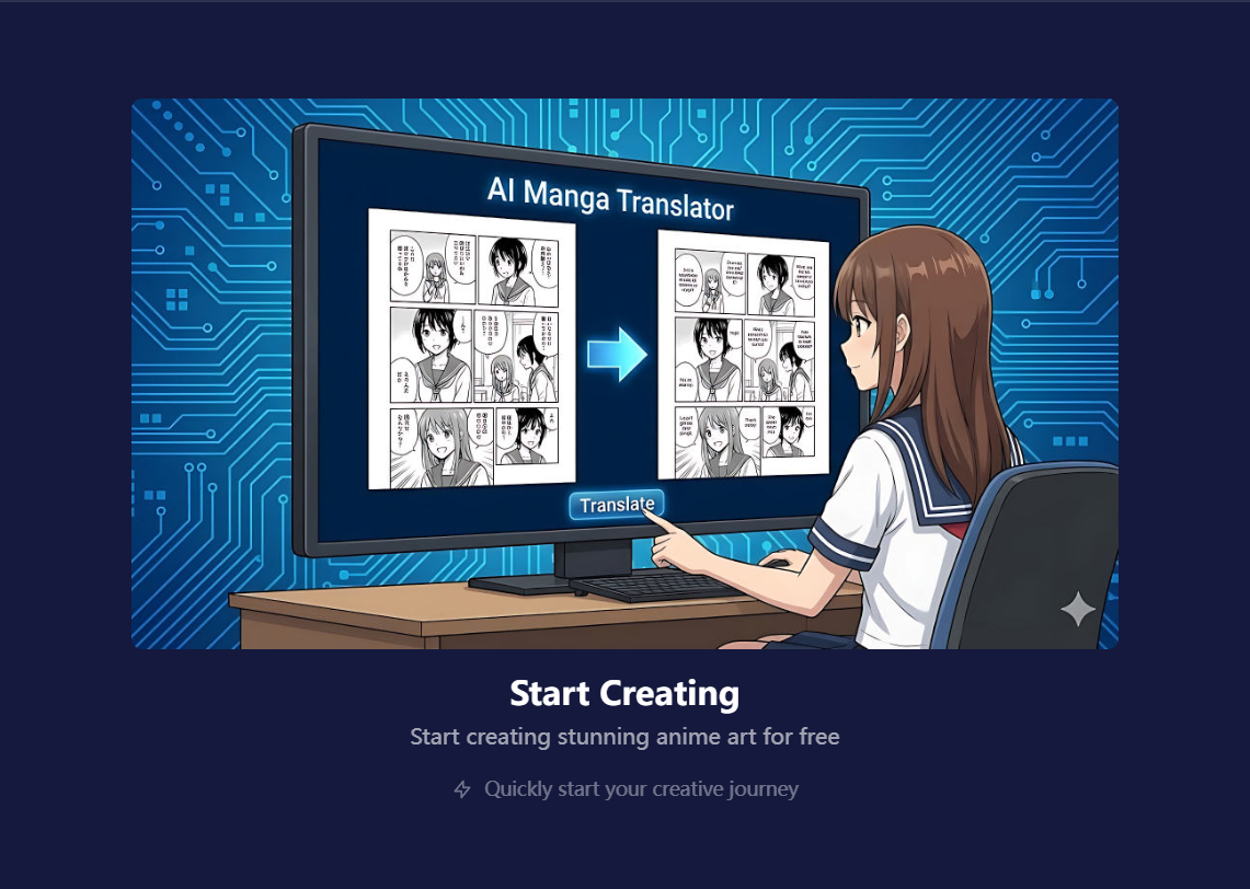 Downloading the result from the AI manga translator