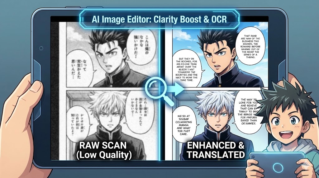 Raw Japanese manga page translated to English using AI