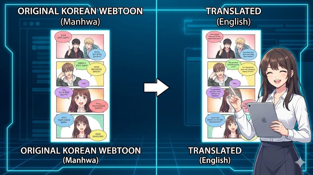 Long strip Korean Webtoon translated to English