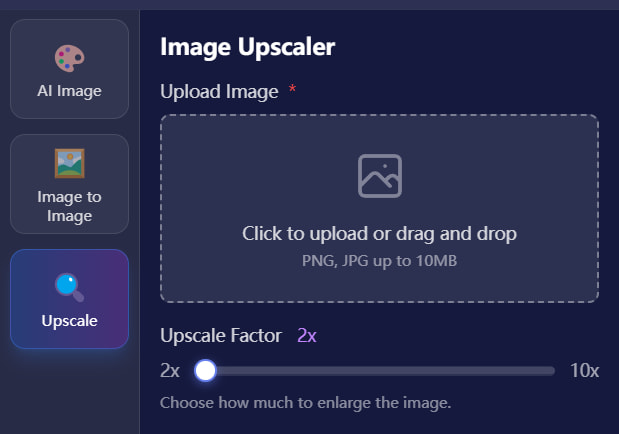 Step 1: Upload low-resolution image