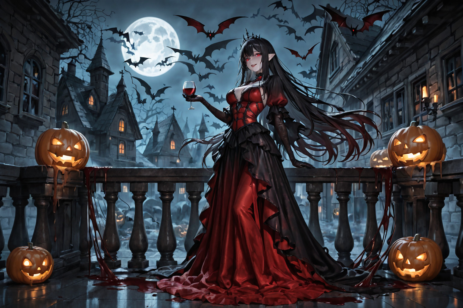 Halloween-style anime visuals