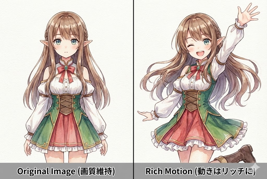 High-definition illustration video moving while maintaining image quality