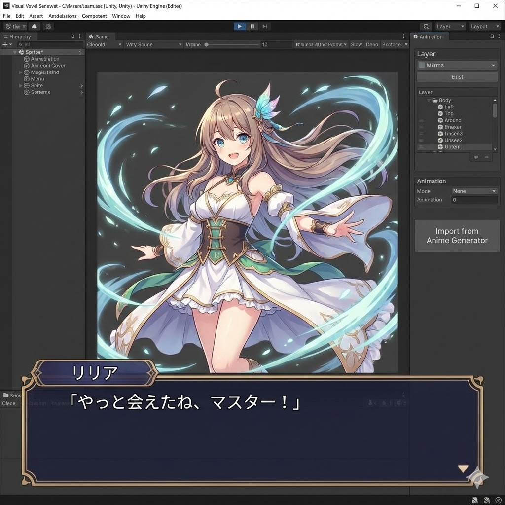 Visual novel standing character material moving smoothly