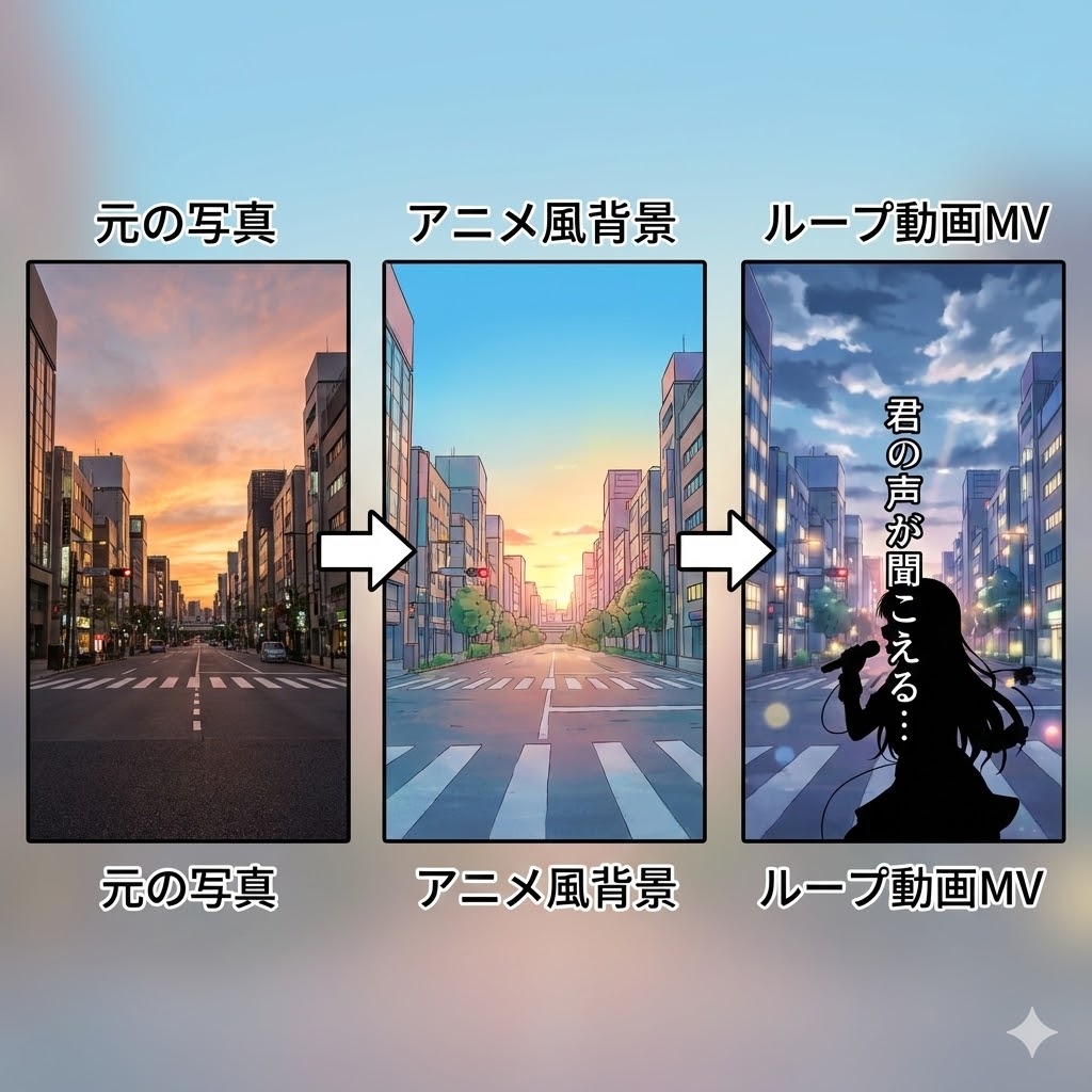 Looping background material for Vocaloid songs and cover videos