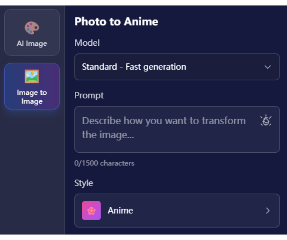 Filter style selection