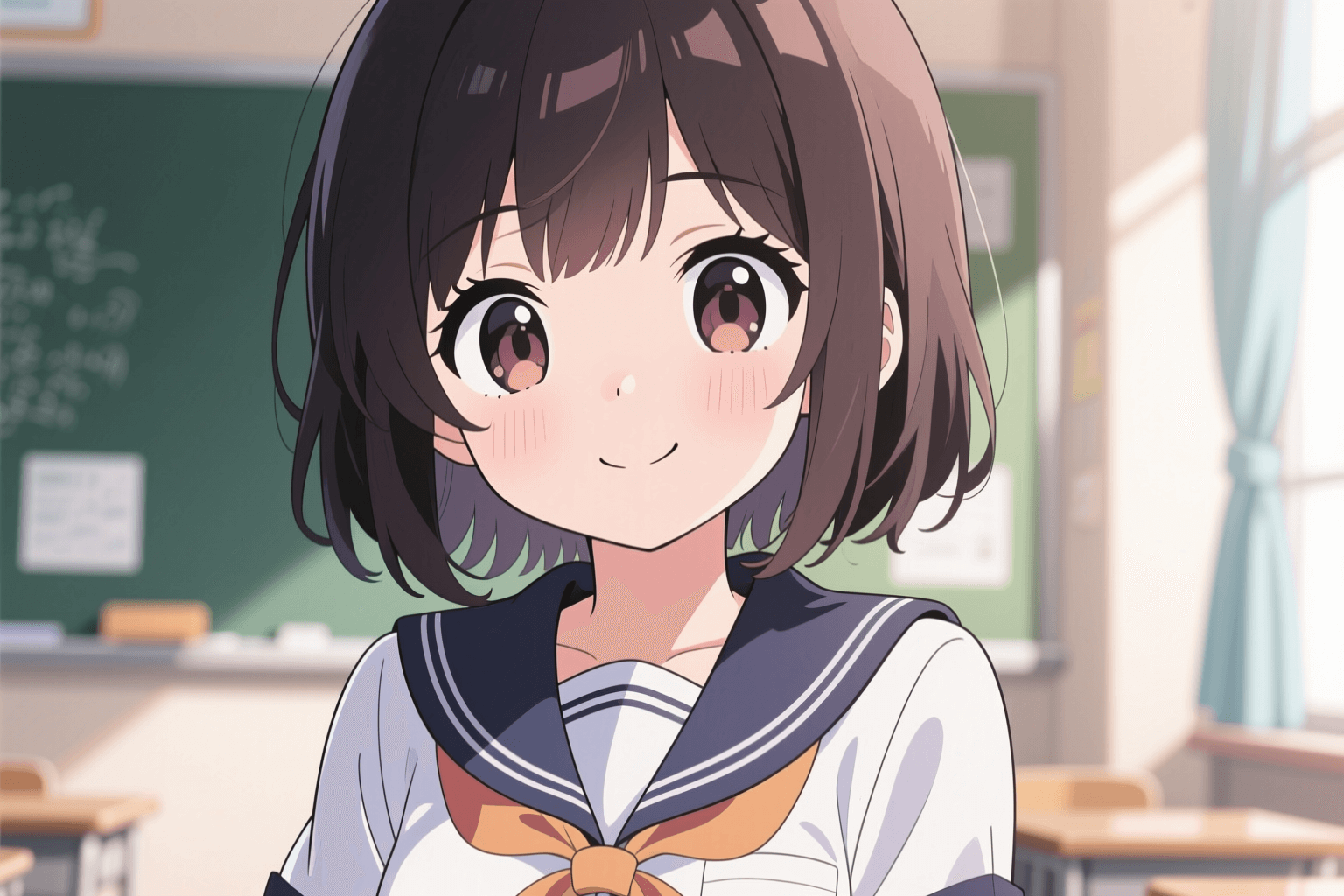 A photo of a person being transformed into an anime waifu character.