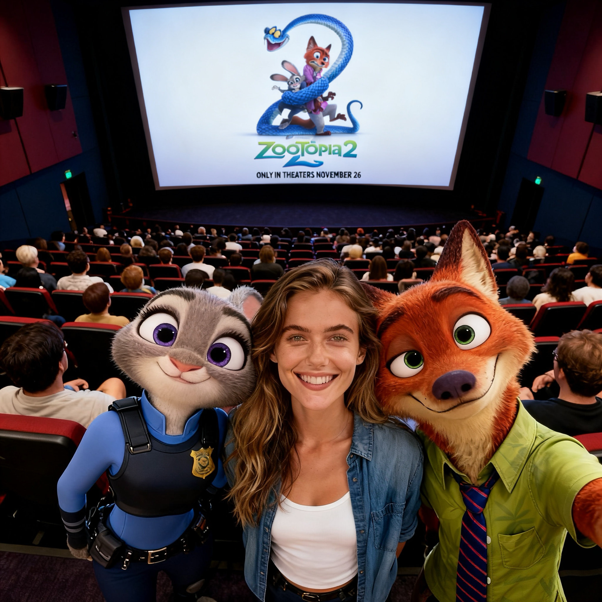 Split screen showing a real photo transformed into a Zootopia style versus a text-generated scene.