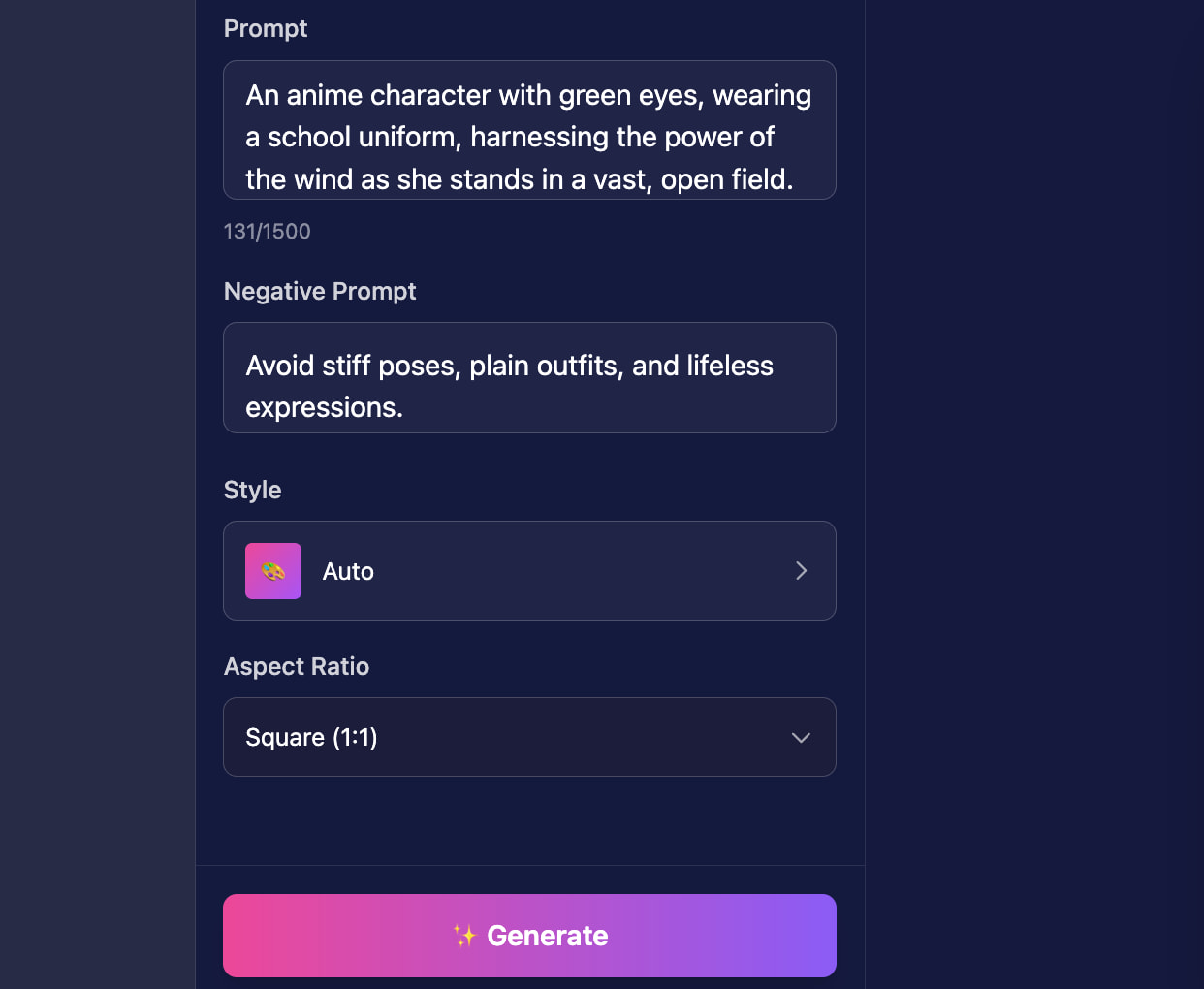 Set Your Parameters - Step 2